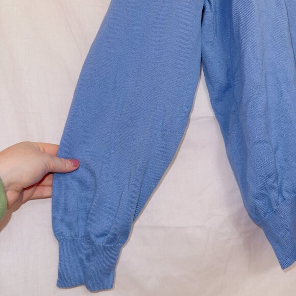 Men's Polo Ralph Lauren Golf Blue Long Sleeve V Neck Cotton Sweater size XL - Picture 2 of 6